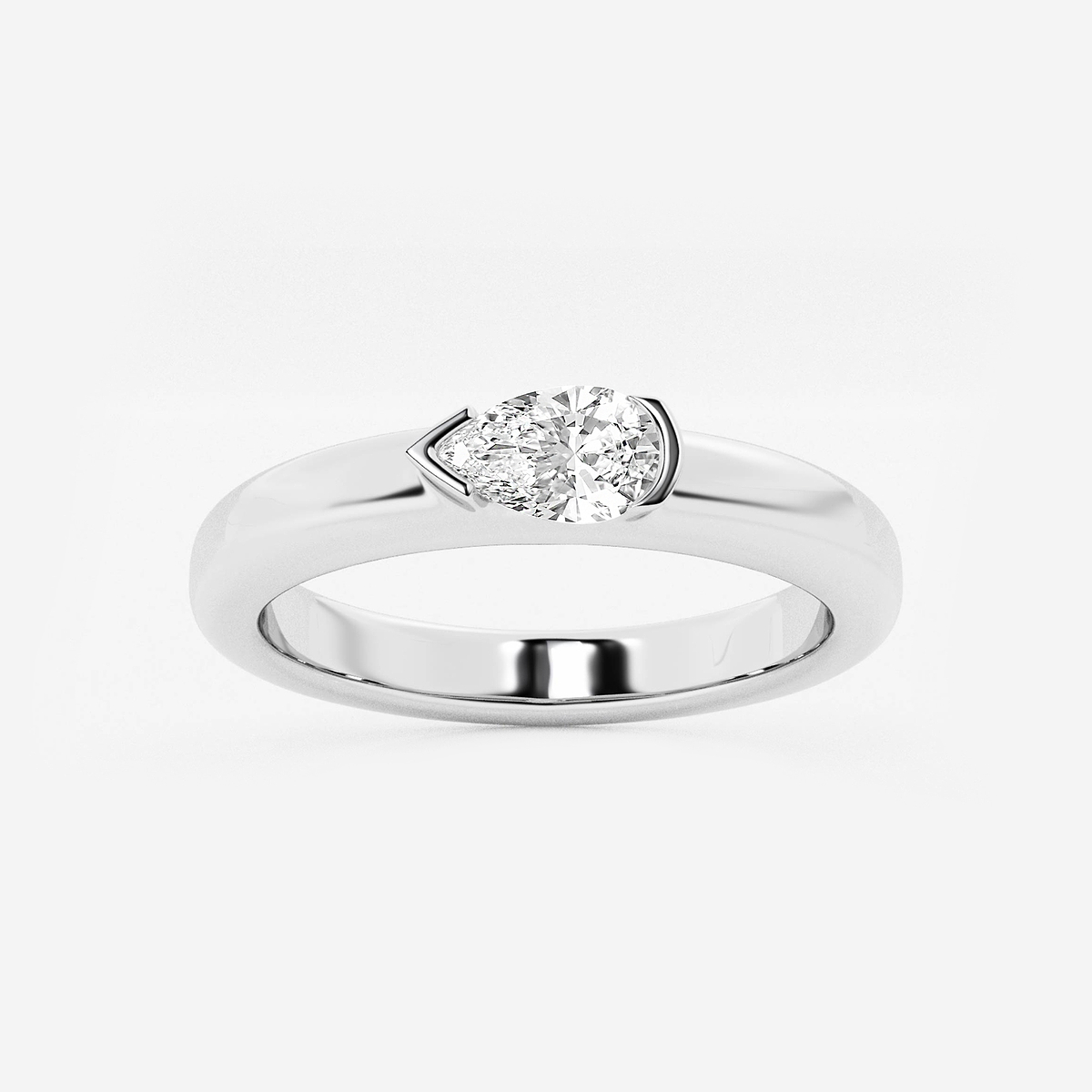 näas 1/2 ctw Pear Lab Grown Diamond East-West Stackable Ring